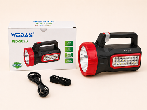 چراغ قوه شارژی خورشیدی ویداسی مدل WD-562S نور مهتابی