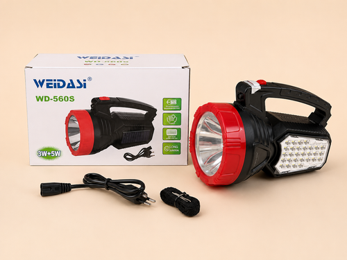 چراغ قوه شارژی و خورشیدی ویداسی مدل WD-560s