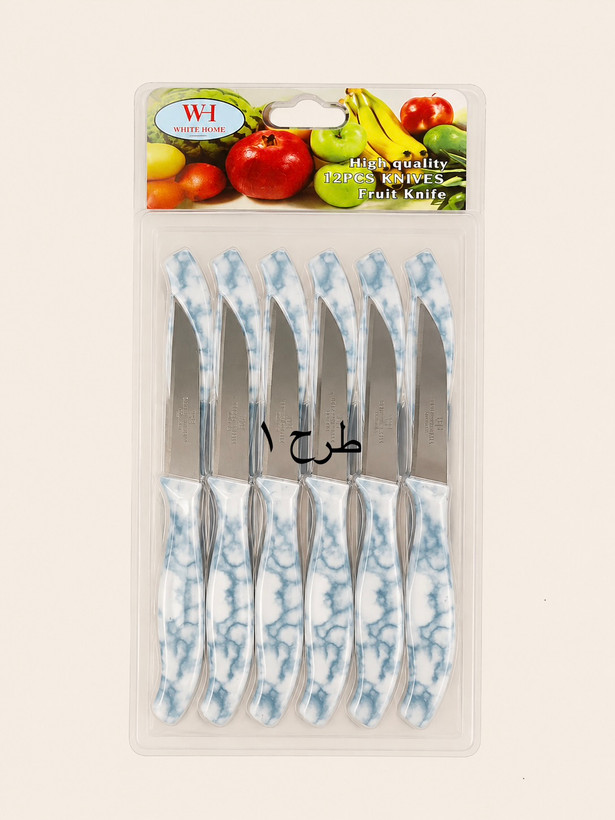 چاقو میوه خوری طرح سنگ بسته 12 عددی