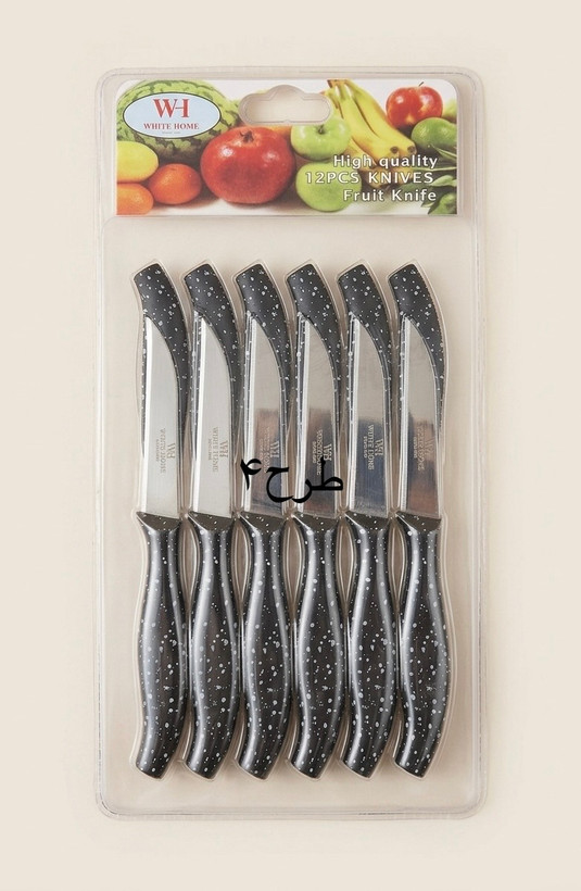 چاقو میوه خوری طرح سنگ بسته 12 عددی